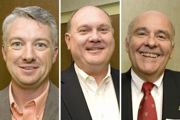 Ocala city manager candidates, from left, Alfred Minner, Ricky Horst and Charles Lynn