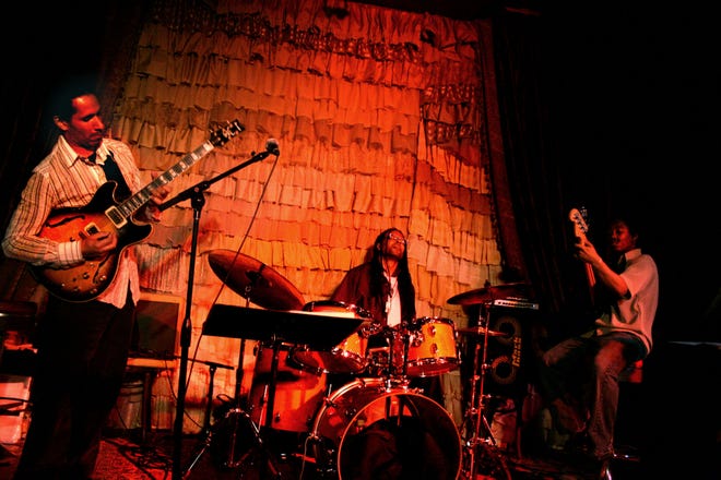 David Gilmore and his group performs on stage at the BeeHive, Boston.