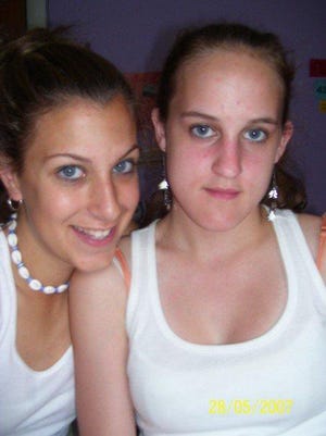 Friends Sarah Langenthal, left, and Sinead Byrnes are in a photo posted on Byrne's MySpace page. The two Weymouth teens were in a car accident in Bridgewater. Sinead Byrnes died of her injuries; Sarah Langenthal is in the hospital with serious injuries.