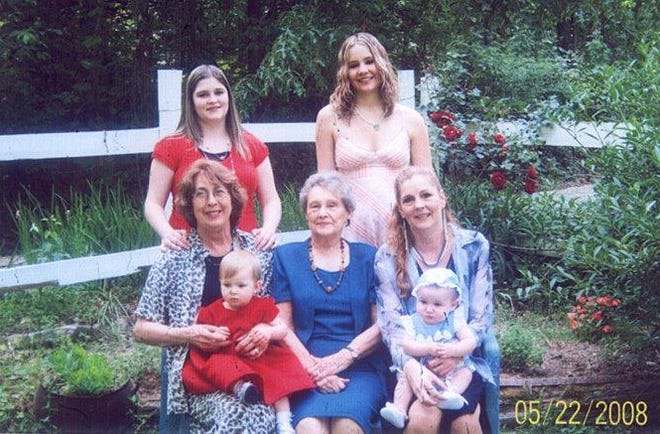 Five generations of the Benson family gathered May 22 in Toccoa, Ga.