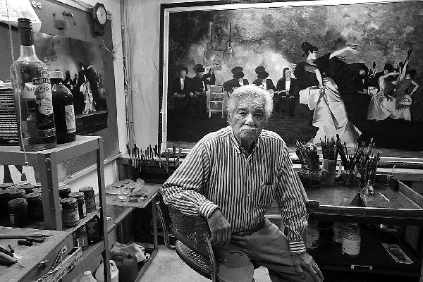 Robert Mardirosian, who has acknowledged secretly holding paintings stolen in 1978, is shown in the basement of his Falmouth home Jan. 31, 2006. One of the paintings is Cezanne’s “Bouteille et Fruits,” which was returned and sold at auction by the owner in 1999 for $29.3 million, according to testimony at Mardirosian’s trial yesterday.