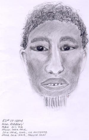A sketch of the suspect believed to have injured George Deininger.