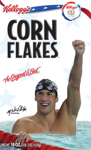 Being on a cereal box is just one of the many endorsements awaiting Michael Phelps.
