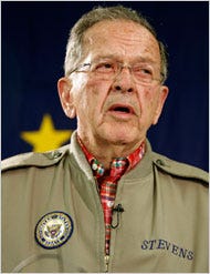 Senator Ted Stevens argued that a trial in the East would hinder his campaigning.