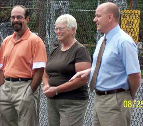 Wes Ryder’s son Don Covert and his wife, Judy Ryder, listen to comments made by Penn Yan Mayor Douglas Marchionda, Jr.