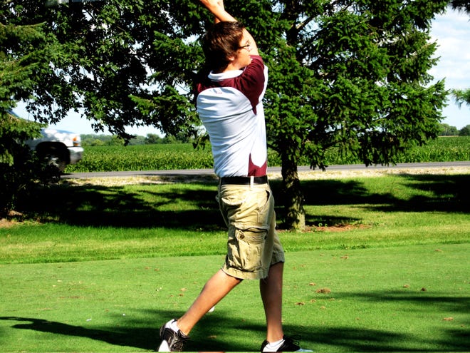 Chase Maertens shot a 59 on the front nine during a golf outing with Erie and Rockridge Monday, Aug. 25, at Valley View. Maertens is a senior on the Cambridge High School golf team.