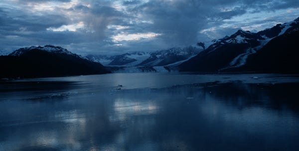 College Fjord, 
surrounded by glaciers.
