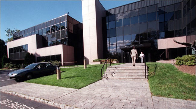 Long-Term Capital Management’s offices in Greenwich, Conn., in 1998. A group of banks bailed out the fund after it lost billions.