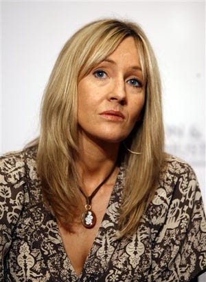 n this Aug. 1, 2006 file photo author J.K. Rowling speaks during a press conference, in New York. A judge ruled Monday Sept. 8, 2008 in favor of the "Harry Potter" author in her copyright infringement lawsuit against a fan and Web site operator who was set to publish a Potter encyclopedia.