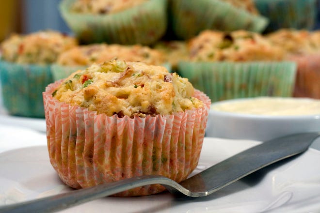 Ham and cheese buttermilk breakfast muffins can be frozen and defrosted in the microwave for a quick breakfast.