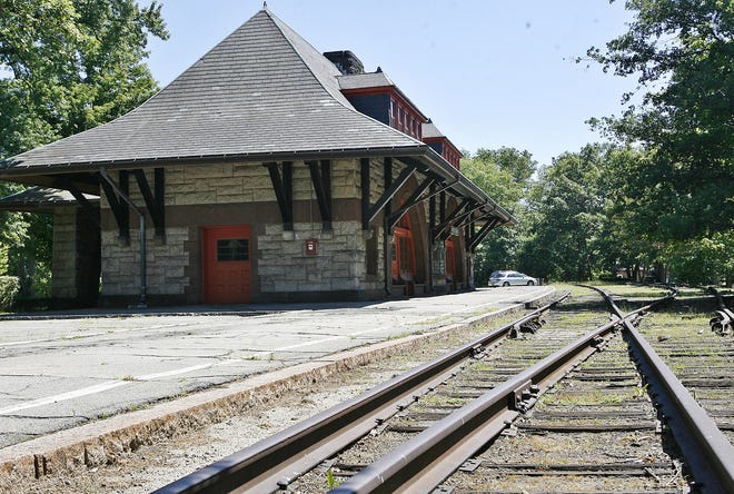 The Easton Historical Society building, a former train station, may soon become a commuter rail station if the MBTA brings a line through the town.