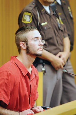 Marshall Sosby appears Thursday in Lenawee County District Court, where Judge Natalia M. Koselka granted a motion for a psychological evaluation. Sosby is accused of killing his parents on Sept. 23.