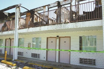 A fire that investigators believe was deliberately set at the Western Inn located at 1712 W. Hwy 30 in Gonzales early Tuesday morning left the hotel a total loss. Investigators believe the fire started in room 208, located above the second downstairs door on the right.