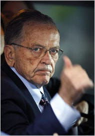 Senator Ted Stevens of Alaska, leaving federal court on Monday in Washington, where he is on trial.
