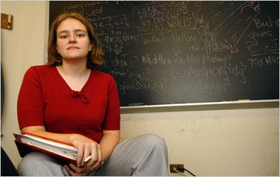 In 1998, Melanie Wood at 16 became the first girl on the USA Mathematical Olympiad team. Today, at 27, Ms. Wood is a doctoral candidate in mathematics at Princeton University.
