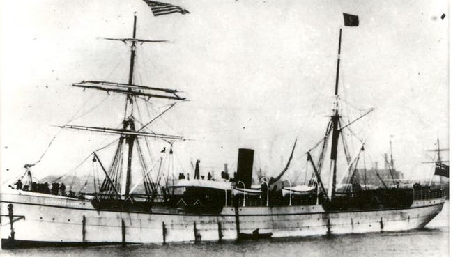 A sunken ship off the coast of Nantucket was identified this weekend at the Newcastle City Liverpool, a ship that sank on Dec. 23, 1887 while on its way to New York from South Shields, England, The wreck was identified by two divers from a Fairhaven company. This photo was taken of the ship sometime prior to 1887.
One taken of the ship prior to 1887 and another of the exploration team after returning from the August trip. We have a number of underwater photos as well but they are still in the raw form and are not yet ready for publication. I'll check and see what the time frame would be on the underwater shots.
