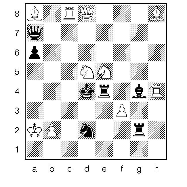 Today’s position is a 1941 two-move composition by Fred Gamage (1882-1956). Do you see white’s key move that allows mate on the next move? Answer below.