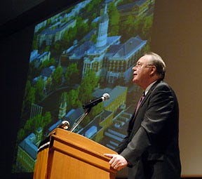 The University of Missouri celebrates the 100th anniversary of its membership in the Association of American Universities with an address from Robert Berdahl, president of the AAU, at the Monsanto Auditorium in MU's Bond Life Science Center.