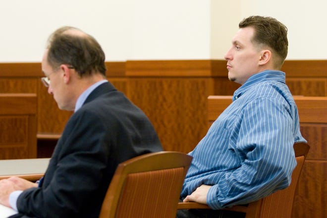 Defense lawyer James G. Reardon, Jr. and Donald H. Stewart III in Worcester Superior Court on October 24, 2008.