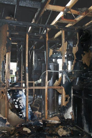 The interior of the house that burnt early Monday.
