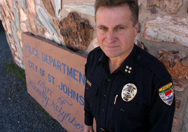 Police Chief Roy Melnick at the St. Johns Police station in Arizona