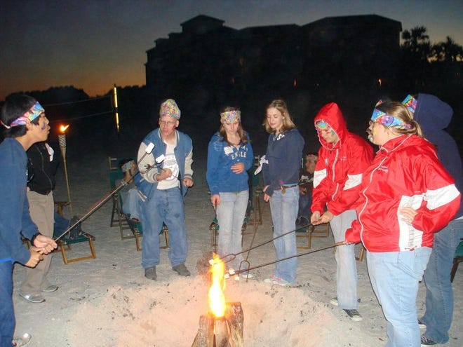 Members of this year's Youth Leadership Nassau class enjoy a bonfire Monday, Nov. 10 at the Amelia Island Plantation at the end of their first of six learning sessions.Special/Nassau County Extension Service