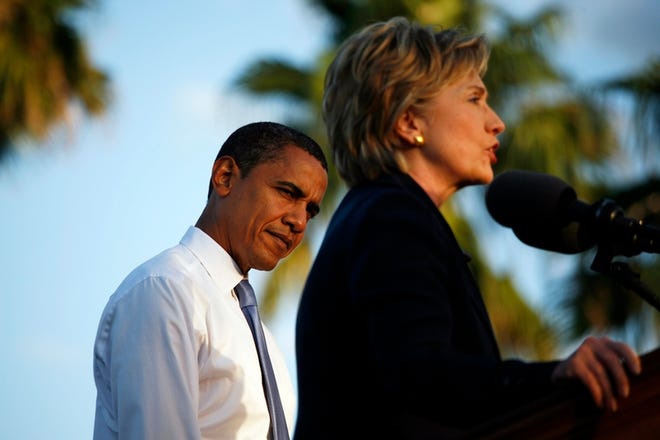 NEW YORK TIMES ARCHIVE / 2008
Barack Obama held a "Change We Need" rally with Hillary Clinton at Orlando 
in October, after she joined his race for the presidency.