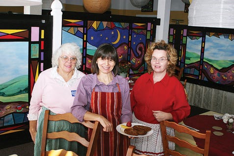 The Homeland Food Cafe, which specializes in Polish and Eastern European fine cuisine, and is owned and operated by Danuta Kosny, has relocated to 154 Talmeda Road. Serving customers from left are Linda Cloutier, waitress; Kosny; and Maureen Walsh, waitress.