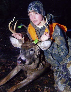 Cody Meyer, 13, shot an eight-point buck in Ottawa County Nov. 15.