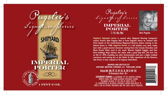 A label from one of the new 'extreme' brews from Shipyard of Portland, Maine.