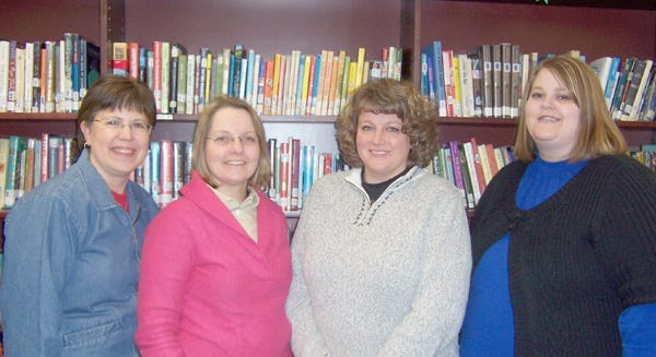 Pictured from the left are current Aledo teachers Peggy Johnson, Kay Hucke, Britt Hagens and Andrea Hesse who have achieved National Board Certification in 2008.