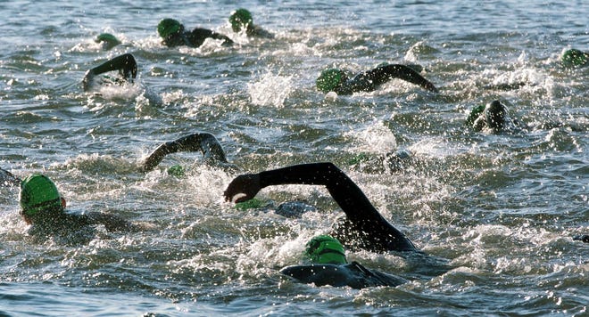 The IronDistance Triathlon at Plymouth Rock got underway in the early morning hours Sunday of Labor Day weekend in Plymouth Harbor.