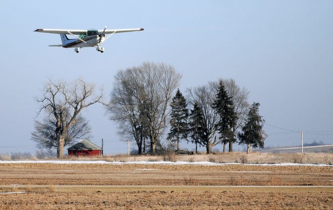 A plane takes off at Albertus Airport in Freeport.