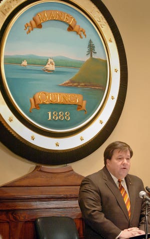 Mayor Thomas Koch gives his mid-term address in City Council Chambers today, as the council held its first meeting of 2009 today.
