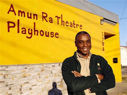 Actor Jeff Obafemi Carr is shown outside the Amun Ra Theatre he is creating in Nashville, Tenn., Dec. 4, 2008. Inspired by a conversation he had with President-elect Barack Obama during an Ohio campaign event, Carr is turning a run-down mosque into Nashville's first black theater in a hundred years.