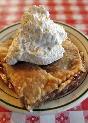 A serving of peach cobbler at the Dixie Kitchen and Bait Shop in Chicago.