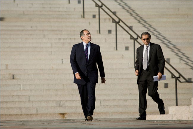 John Mack, the chief executive of Morgan Stanley, left, and Vikram Pandit, the chief of Citigroup, in October.