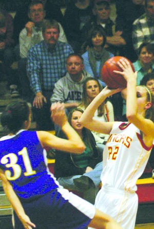 Yreka’s No. 22 Kayla Redman sinks this jumper for two points in the first half.