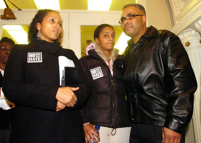 From left, Aminah Pilgrim, president of the Cape Verdean Association of Brockton, Anita Monteiro, who is the executive director, and Manuel Goncalves, father of Selma Goncalves.