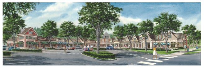 A drawing of the proposed "Proprietor's Market Place" in Marshfield.
