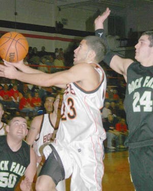 A scoop layup by Kewanee's Albert Fields was part of the action in Friday's Kewanee-Rock Falls game.