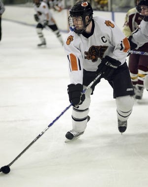 Marlborough's R.J. Byrne looks to pass during the Panthers' 2-0 win over Algonquin.