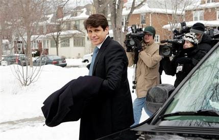 Impeached Illinois Gov. Rod Blagojevich arrives at his home, Thursday, Jan. 29, 2009 in Chicago.