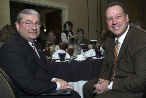 Rep. Larry Cretul, left, is shown with Rep. Ray Sansom in this file photo from 2008.