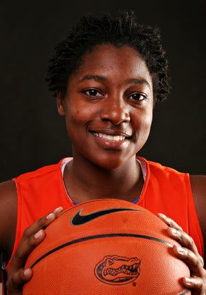 UF Women's Basketball sophomore guard Sha Brooks poses for a portrait on media day.