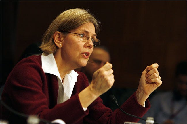 Elizabeth Warren, chairwoman of the TARP oversight panel.