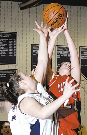 Pocono Mountain West’s Samantha Fuss, left, and the Panthers are the top seed in the District 11 Class AAAA girls basketball playoffs. West plays Friday.