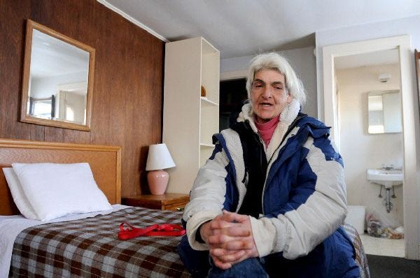 Ann Rita is living at the Cascade Motor Lodge in Hyannis after Tom Naples found her living under the Bourne Bridge.