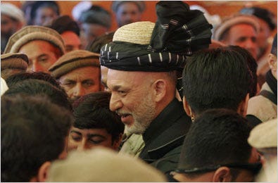 President Hamid Karzai of Afghanistan in Laghman Province on Feb. 18. Mr. Karzai decreed Saturday that elections would be held in April or May. His current five-year term ends May 21.