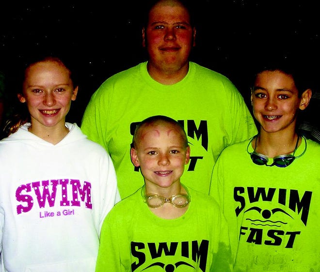 Members of the Galesburg Krocodile YMCA swim team represented the Galva area March 7-8 at the State meet in DeKalb. Galva swimmers on the team included (front, from left) Olivia King, Mike Berseil, Billy Comer; and (rear) Austin Dobbels. Between these four swimmers, several medals were brought home.